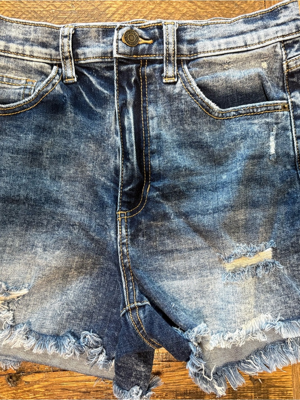 Altar'd State Blue Distressed Denim Jean Shorts
